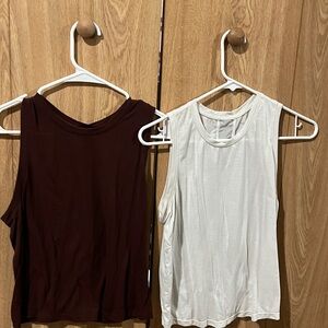 Old Navy Maroon and White Muscle Tees